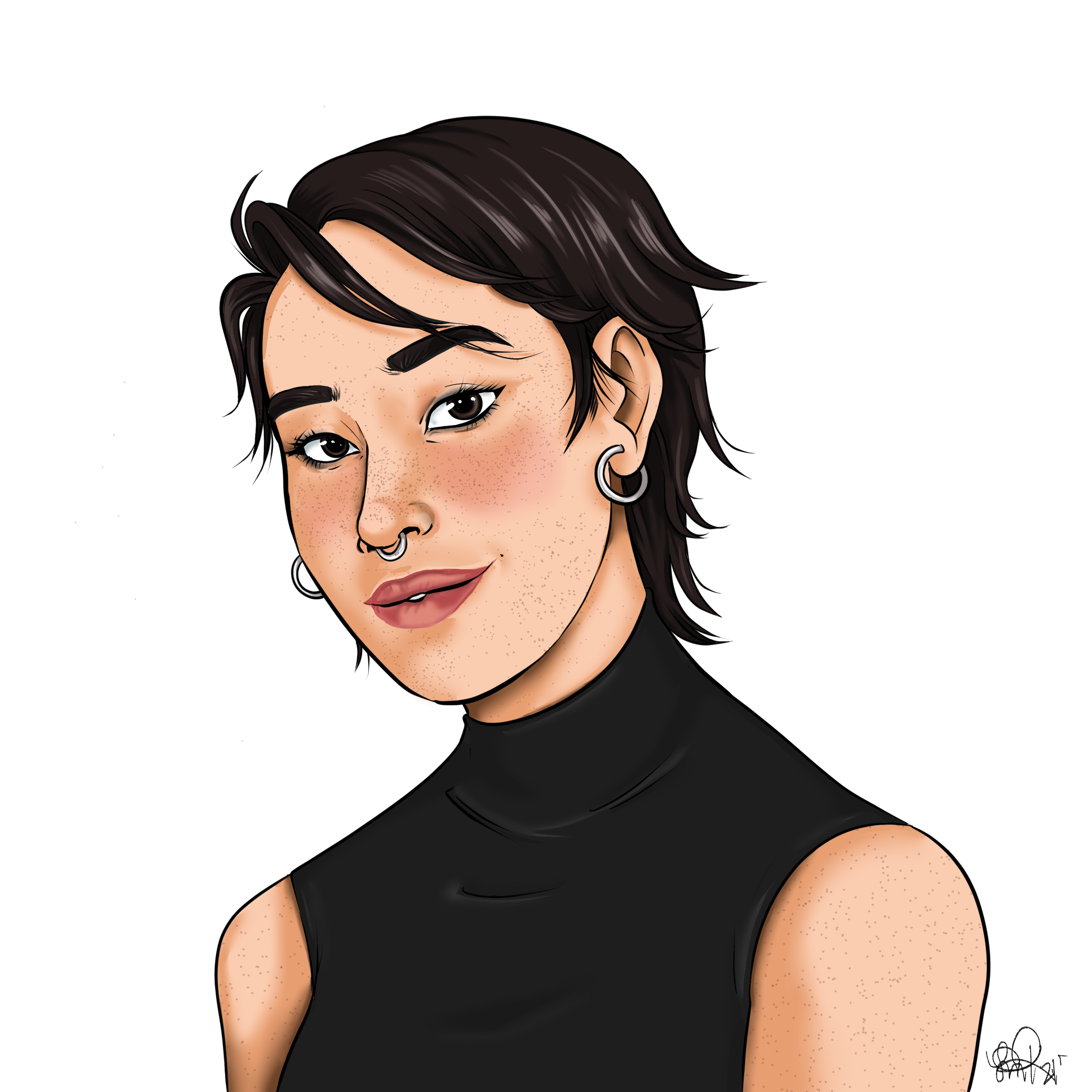 anime style avatar of a woman with black hair